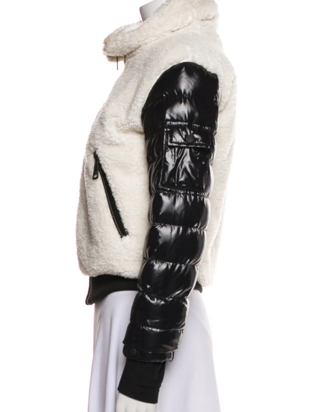 Sam Carson Sherpa Bomber Jacket In Icing/white - size M - Picture 4 of 5
